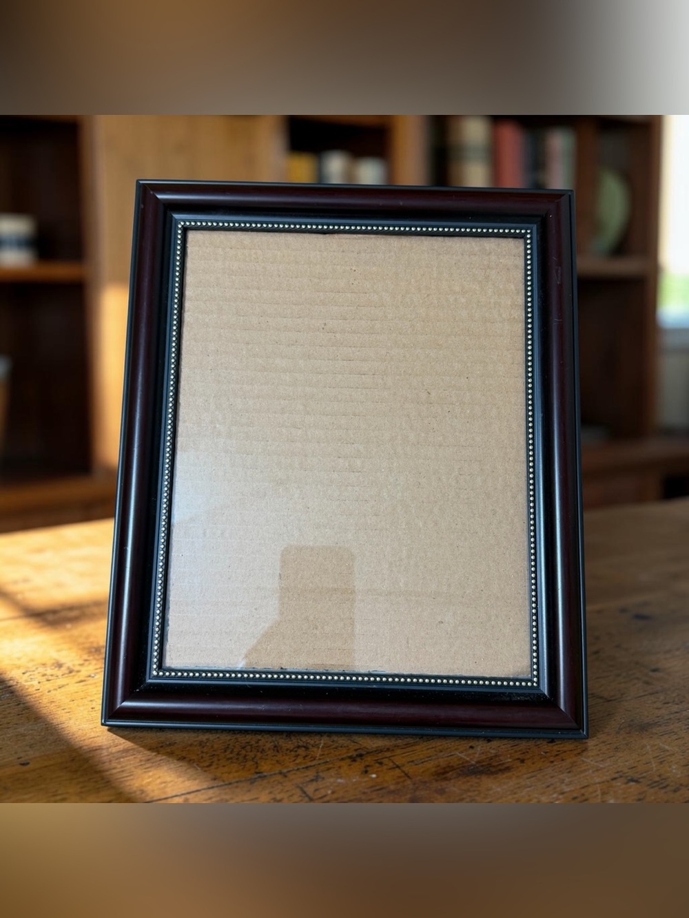 Cherry Wood Look 8x10 Picture Frame w/Beaded Trim Tabletop & Wall Decor